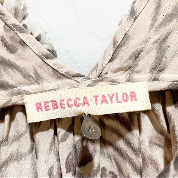 REBECCA TAYLOR MEOW MIX Leopard Print Silk Blouse - Picture 7 of 8